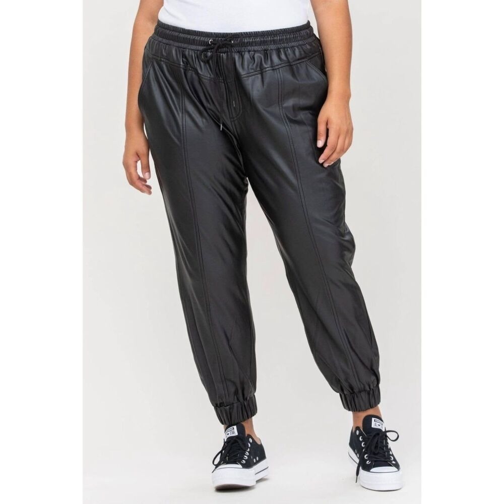 Ms Cello Faux Leather Joggers 1XL